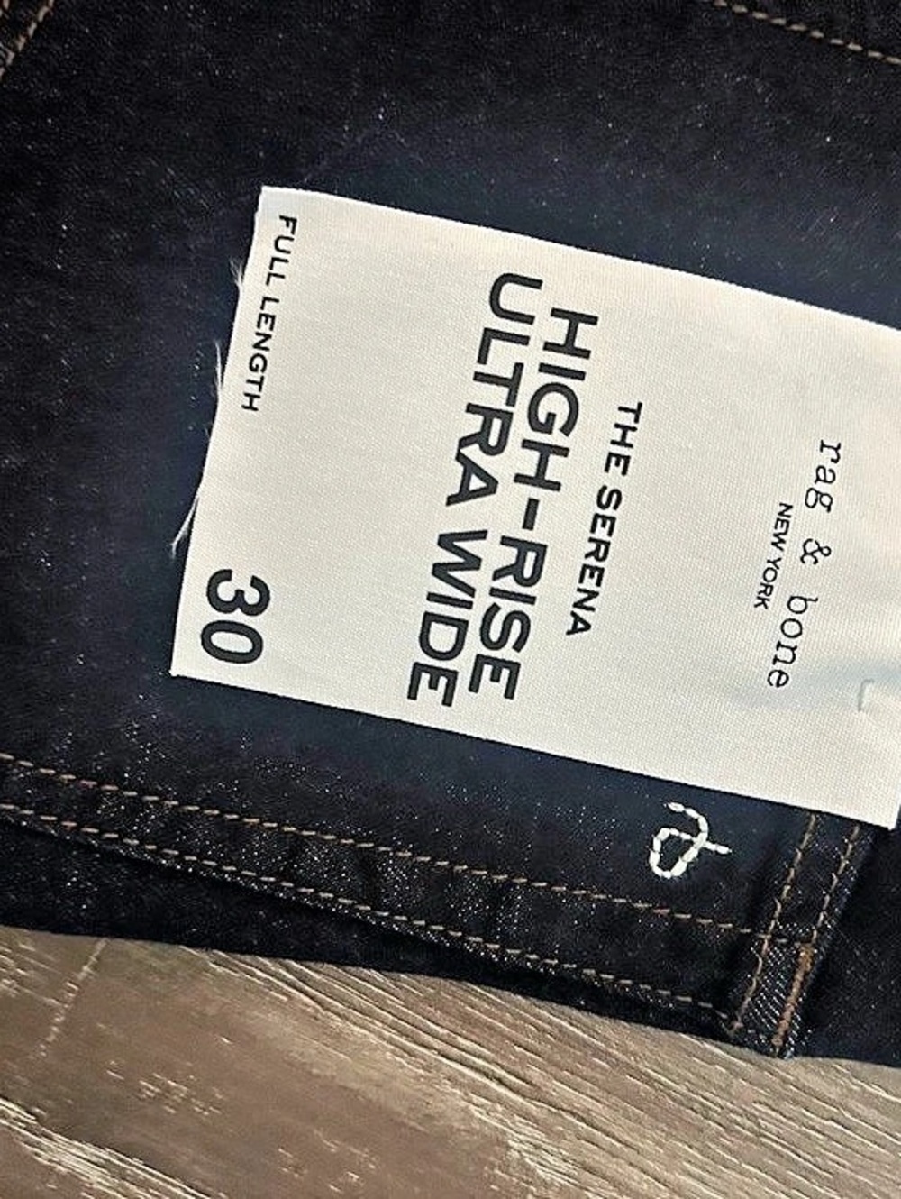 NWOT rag & bone Serena High-Rise Ultra Wide Full Length Jeans-30 - Picture 5 of 5